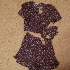 AE Floral Matching Short set